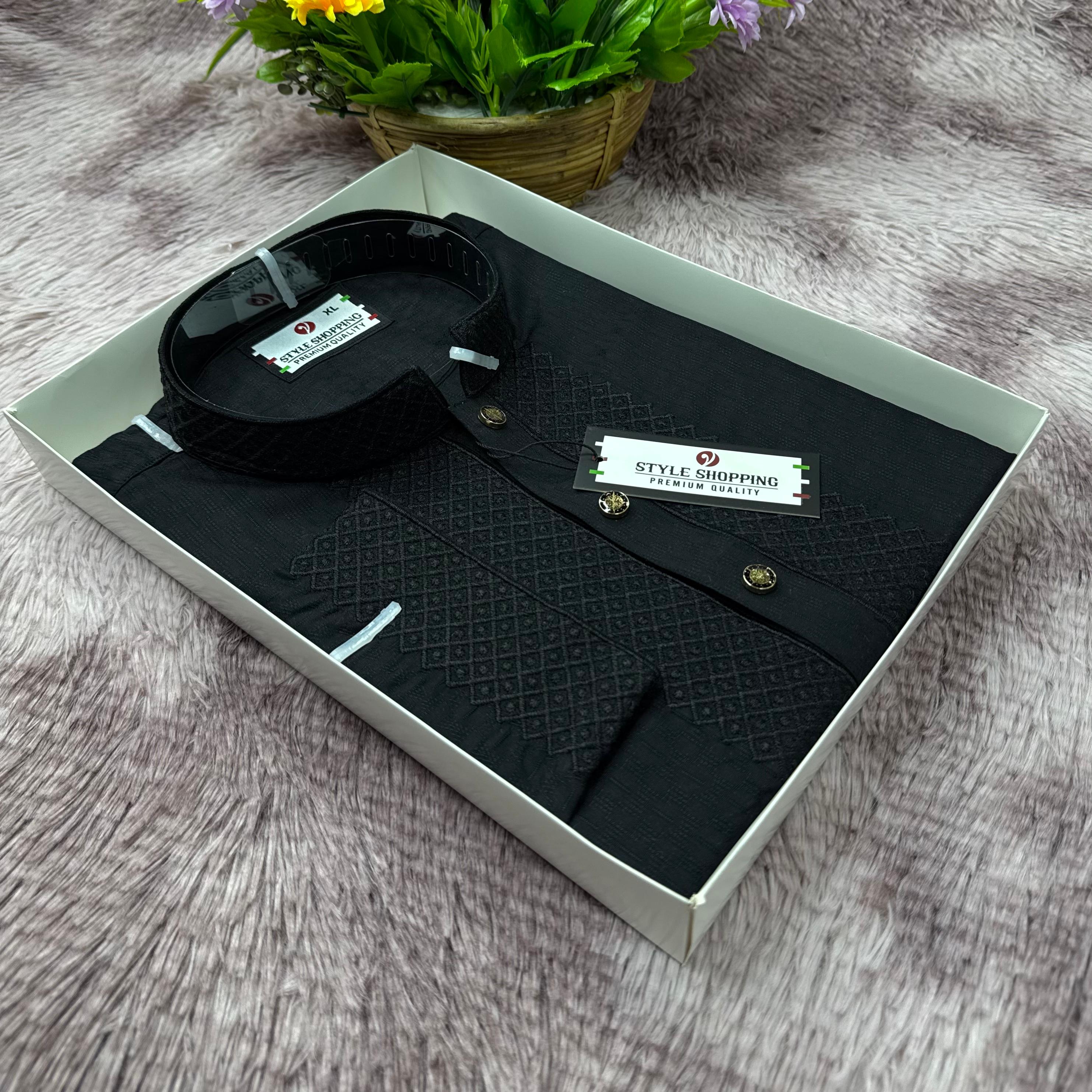 Eid Collection 2026 Black Embroidery Punjabi (P-3352)