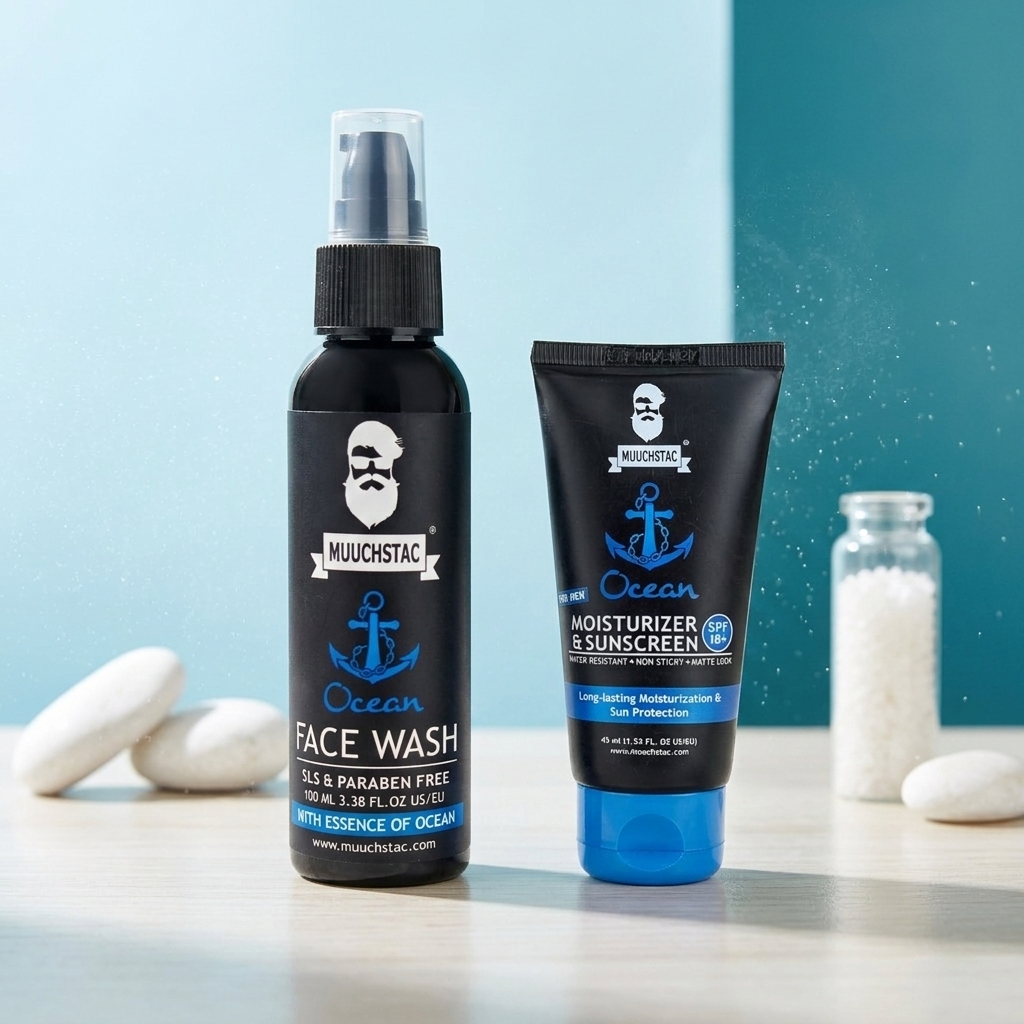 Muuchstac Ocean Face Wash + Moisturizer & Sunscreen Combo Pack  (11481)