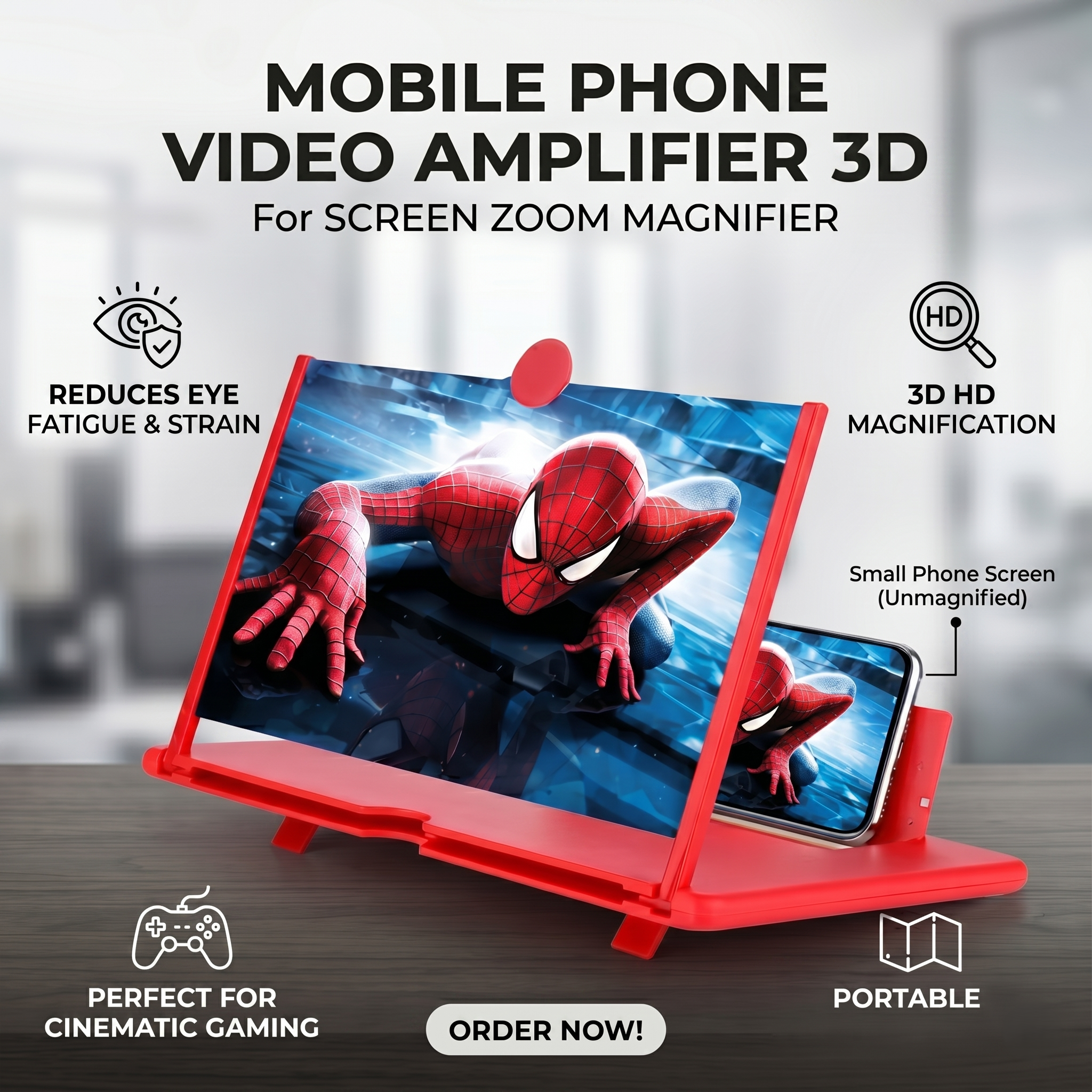 Mobile Phone Video Amplifier 3D for screen zoom magnifier